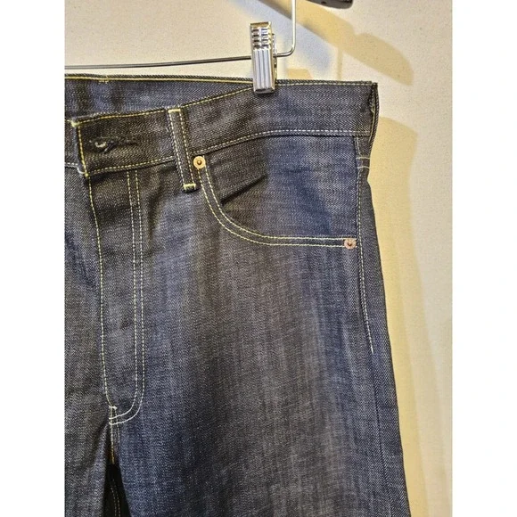 Levi's 501 Men's Original Fit Jeans Dark Indigo Denim, Straight Leg, Button - Picture 12 of 15